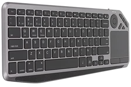 PUSOKEI Tastiera Wireless con Touchpad, Tastiera Touch Wireless 2.4G/BT, Tastiera Multi-Dispositivo Retroilluminata Colorata per iOS/Android/per Win/Smart TV, PC Portatile