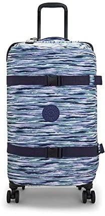 Kipling Spontaneous M, Medium 4-Wheeled 360° Suitcase with Elastic Straps, TSA Lock, 66 cm, 71 L, Brush Stripes
