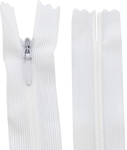 AERZETIX - C61748 - Satz mit 10 Reißverschlüssen unsichtbar 50cm Nicht trennbar - reißverschluß mit Gestell - Farbe weiß - Lederwaren Jeans Hosen Kleid Rock Schieber kleidungsstück nähen
