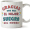 MUGFFINS Tazas para SUEGRO - En Español - Gracias por ser el mejor - 11 oz / 330 ml - Regalo original y divertido