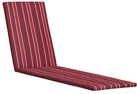 KETTtex EXKLUSIV Auflage Liege Rot gestreift I Gartenliege Polster 200x60x4cm I KTH2 Liegenauflage weich & robust I atmungsaktive Liegestuhl-Auflage I UV-beständiges Liegekissen I Dessin 8881
