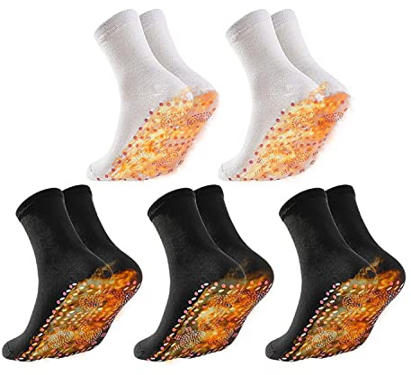 5 Pcs Cold-Resistant Warm Socks, Self-Warming Socks, Shaping Socks, Floor Socks, Unisex Warm Sports Socks, Foot-Warming Sweat-Absorbing Cotton Socks, Thickened Foot Warming