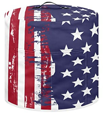 SCRAWLGOD Housse de protection ronde pour autocuiseur avec motif drapeau américain - Taille XL - Pour friteuse à air comprimé