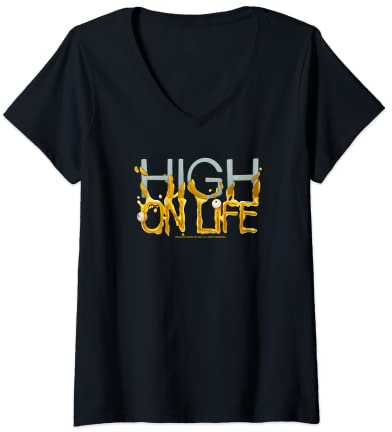 High on Life Official Video Game Logo T-Shirt mit V-Ausschnitt