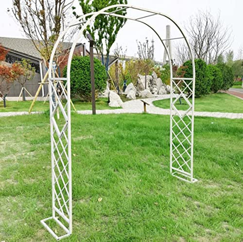 ALKOY da Giardino in Metallo Antiruggine Zincato Pergolato a Traliccio per Esterni Decorazione a Tema per Matrimoni Pianta Rampicante in Ferro Battuto con Basi 140/180/220/260/300/340 cm Di Larghezza