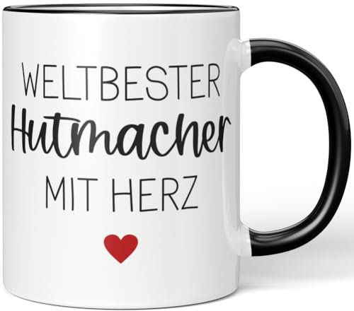 JUNIWORDS Tasse, Weltbester Hutmacher, Schwarz (6683044)