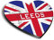 1x Heart MDF Magnet 6cm - Leeds England Flag Circle - Fridge Locker Office Whiteboard Toolbox #59472