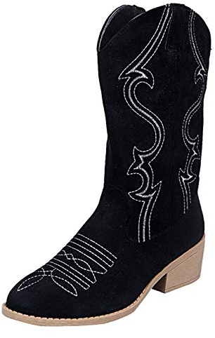 Stivali Texani Donna Anfibi Alto Stivali Equitazione Invernali 38 Cowboy Boots Western Camoscio Stivali Cowboy con Tacco Biker Stivaletti Stivali Texani Pelle Vintage