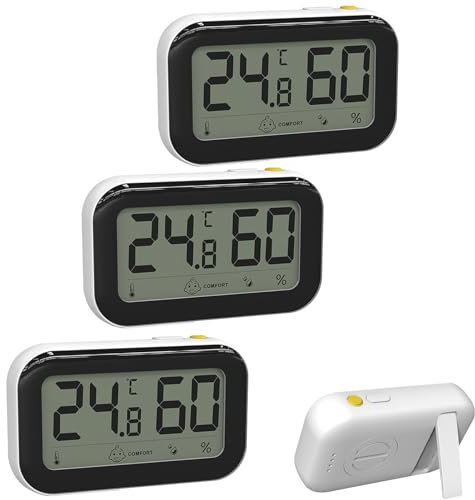 Recitem 1 Stück luftfeuchtigkeitsmesser,Thermometer Innen Mini LCD Digital Thermometer,Hygrometer Gauge für Babyzimmer Seniorenzimmer Arbeitszimmer Weinkeller Wohnzimmer usw (1 Stück)