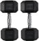HOMCOM 12.5KG Double Rubber Hex Dumbbell - Portable Hand Weights for Home Gym Workout