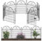Getlay Tall Garden Animal Barrier with Gate, 40H x 27L 8 Panels Dog Digging Barrier, Black Heavy Duty Metal Temporary Defense Fence for Outdoor Yard. Total 17.5 Ft