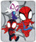 Jay Franco Marvel Spidey und Seine Super-Freunde 130 x 150 cm Flauschige Sofadecke/Tagesdecke flauschig mit Miles Morales & Ghost Spider Gwen