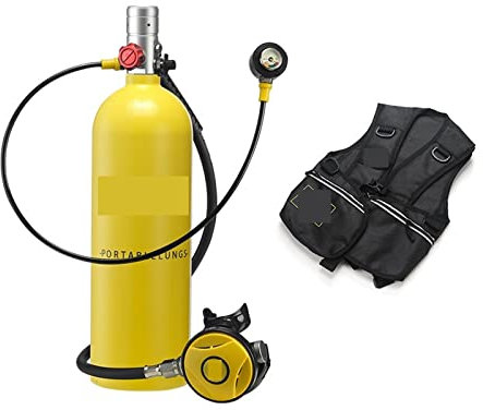 Tauchtank 2L Diving Rebreather Tauchausrüstung Tragbar Atmen Sie sanfter(Silverhead in yellow bottle)