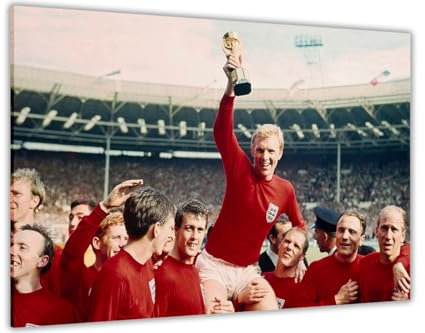 Pastello England World Cup 1966 Canvas Wall Art Picture Print for the Living Room, Bedroom, Home Decor
