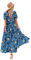 YESNO Women Summer Dress Causal Short Sleeve Floral Maxi Dress with Pockets L ETXUK CR428