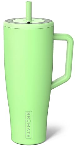 BrüMate Era - Gobelet de 1200 ml avec poignée et paille – Bouteille d'eau isotherme 100 % étanche avec couvercle et paille souple SoftSip – En acier inoxydable – Compatible avec les porte-gobelets