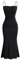 GORGLITTER Women's Sleeveless Bodycon Long Dresses Spaghetti Strap Ruched Fishtail Evening Party Maxi Dress Black M