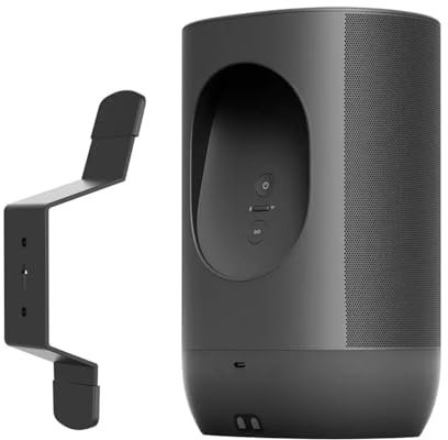 Soporte de pared para Sonos Move/Move 2, soporte de montaje de altavoz, base de metal de aleación de aluminio, soporte de pantalla que ahorra espacio, soporte de audio para Sonos Move 1/Move 2