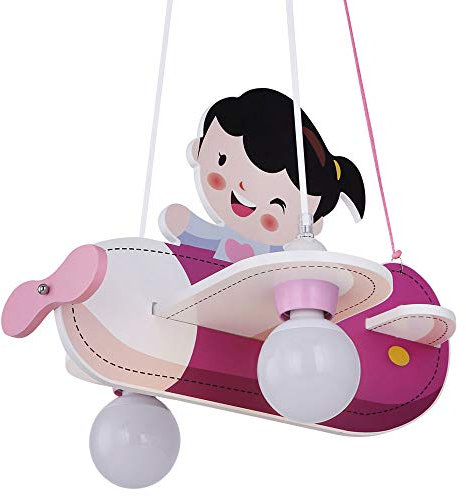 GLOBO LED Flieger Hänge Decken Lampe rosa Kinder Zimmer Beleuchtung Flugzeug Pendel Leuchte pink