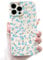 NITITOP Compatible with iPhone 14 Pro Max Case Cute Flower for Women Girls Floral Light Blue Rose Design Vintage Girly Soft Slim TPU Fashion Shockproof Protective Phone Cover - Light Blue