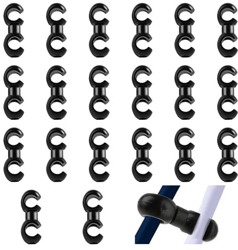 20 chiusure per cavi per bici, clip per cavo del freno della bicicletta, clip a S, clip guida per cavi per cavi dei freni, MTB, bici da strada, colore nero
