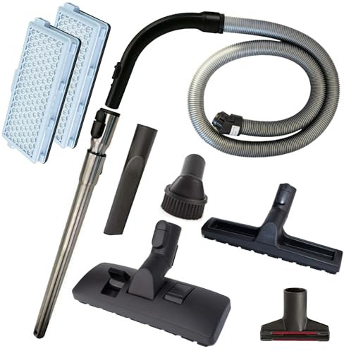 Maxorado Bodendüse + Rohr + Handgriff + Schlauch + Düsen + 2 HEPA Filter Ersatzteile Set Zubehör kompatibel mit Miele S8340 S8320 S8310 S8350 S8360 S8370 S8380 S8630 S8730 S8510 Bürste