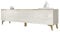 Mirjan24 TV-Lowboard Aurora 2D mit 2 Türen, Goldene Akzente, Push to Open, Fernsehschrank, Fernsehtisch, TV Schrank TV Bank (Beige/Beige Hochglanz + Gold)