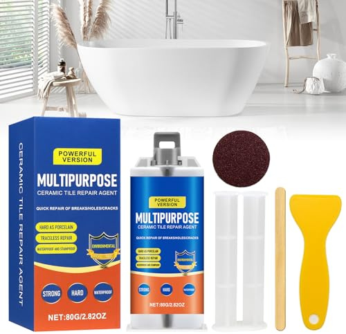 MINGRUO Repair Paste, Fliesenreparaturset Weiß, Wasserdichtes Emaille Reparatur Set, Badewannen Reparaturset Weiß, Badewannen Reparaturset Acryl, Wasserdichtes Emaille Reparatur Set