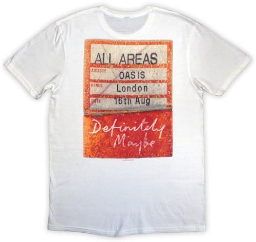 Rock Off officially licensed products Oasis Definitely Maybe AAA Pass T Shirt XXL White