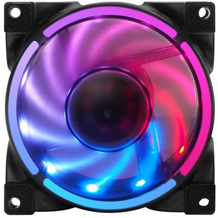 Argb Caso Ventilador, 80mm 5V Pc Pwm caso ventilador MFDB Rodamiento hidráulico Control de temperatura inteligente 800-2500rpm 7 cuchillas silencioso PC caso ventilador para la caja del ordenador,