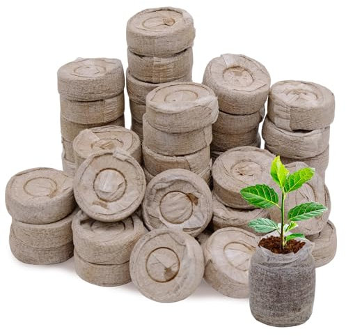 MEIYAXINWIN 50 Unidades Pastillas hinchables de Coco con nutrientes, Fibra de Coco para Plantas Tierra de Coco prensada para el Cultivo de Semillas y plántulas - sin turba