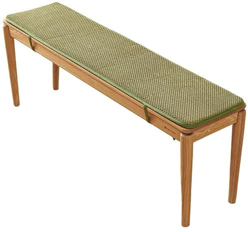 Bankauflage Outdoor Rutschfestes Cord für Fensterbankterrasse, Gartenbank Auflage Mit Schnürsenkeln Sitzauflage Bank, Weiche Polsterung Anti-Rutsch Boden für Club Bar Garten Küche(Light green,35 x 180