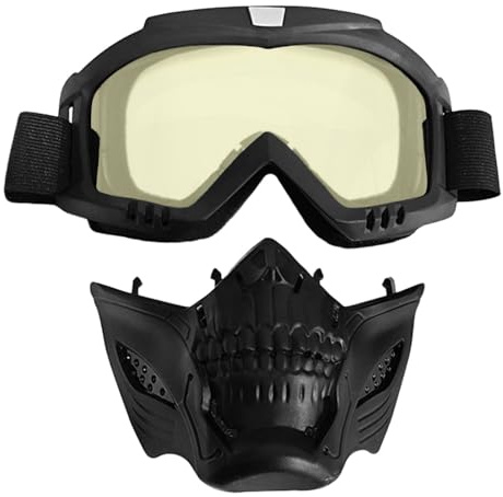 Reitgläser mit Gesichtsmaske für Motorräder, abnehmbare Motorrad-Gläser mit abnehmbarer Gesichtsmaske, für Motorradfahrten