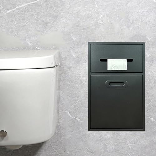 Douche de salle de bain en acier inoxydable avec porte amovible et poubelle personnalisée 20 x 50 cm, idéale pour les toilettes publiques et les parcs, finition grise