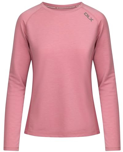DLX Womens Long Sleeve Workout Top Katherine - Round Neck, Raglan Sleeve, Mesh Side Panels, 79% Polyester, 15% Lyocell, 6% Elastane, 85% Polyester, 15% Elastane