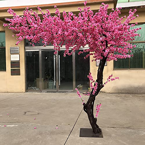 KOIAMVZW Artificial Peach Tree Weeping Cherry Tree Pink Cherry Tree Multiple Sizes for Indoor Outdoor Home Office Party Table Center Wedding Decor Pink- 2x2m