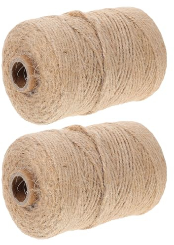 DECHOUS 2 Rouleaux de Corde de Jute Naturelle 2 MM Ficelle de Chanvre pour Jardinage Emballage Présent et Loisirs Créatifs 400 Mètres Corde Résistante et Polyvalente pour Bricolage et