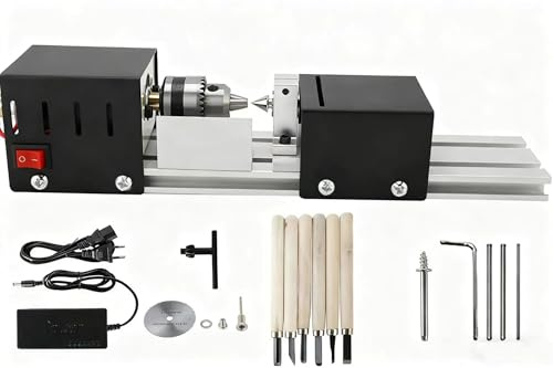 Professionelle Mini-Drehmaschine, Drehmaschine Werkzeuge Holzbearbeitungsmaschine, Drehmaschine Perlen Polierer, CNC DIY Holzbearbeitung Holzdrehmaschine