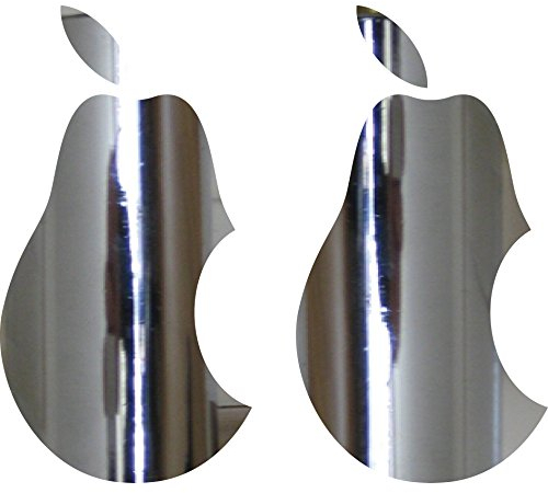 GreenIT 2 Aufkleber 10cm Birne mit Biss Handy Tablet Notebook Laptop Tattoo Deko Folie (Chrom)