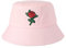 ZLYC - Cappello da pescatore ricamato, alla moda, unisex, a tesa corta, per l’estate, per uomini, donne e ragazzi Rosa Taglia unica