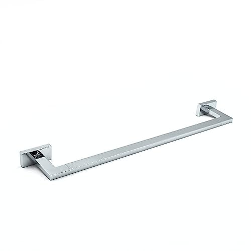 INDA | Porte-Serviettes Mural (8 x 51 x 3 cm) | Série Lea, en Laiton, Facile à Installer, avec vis et Chevilles, Anti-Corrosion, Design Essentiel - Chromé