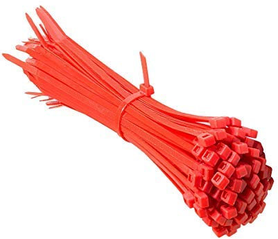 100 Zip Tie, Red, 100mm x 2.5mm