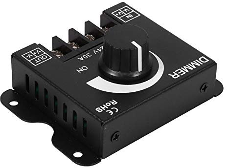 Goshyda Strip LED Dimmer, 12V-24V 30A LED Switch Dimmer Controller Strip Light Manual Single Color Strip LED Controller