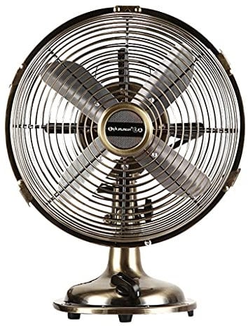 BBGS Fan Quiet Desk Fan Automatically Oscillating Table Fan Retro Air Circulator Fan for Bedroom Office Living Room, 20/25/30 Cm (Size : 25cm)