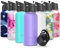 Vacuum Insulated Sports Water Bottle - THILY 32 oz Stainless Steel Leakproof Wide Mouth Water Flask with Flip Lid and Straw Lid, Keep Hot 12 Hours Cold 36 Hours, Powder Coated, Lavender