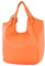 modamoda de T227 Damen Shopper Schultertasche Leder Large handmade in Italy, Farbe:Orange