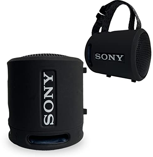 Funda de silicona para Sony SRS-XB13 Altavoz portátil inalámbrico extra bajo, funda protectora para Sony SRS-XB13 Compact Bluetooth Altavoz Accesorios (negro)