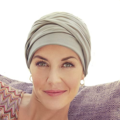 Christine Headwear Mila Turban Damen Mondscheingrau | Chemo Kopfbedeckung Damen | Kopftuch für Damen Mit Haarausfall | Chemo Mütze Damen Auf 95% Viskose Bambus 5% Elasthan