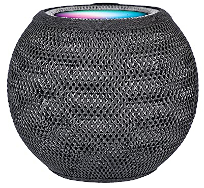 BANGCHEER Homepod Mini-Lautsprecher-Staubschutz – Netz-Lautsprechertuch, intelligente Abdeckung mit Ladeloch, hochwertiges Nylon (Schwarz, 1 Stück)
