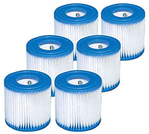 WuYan Filtri a Cartuccia Tipo H per Piscina per Intex,per Pompe Filtro 28601/28602,Cartuccia Filtranti per Whirlpool(6 Pezzi)
